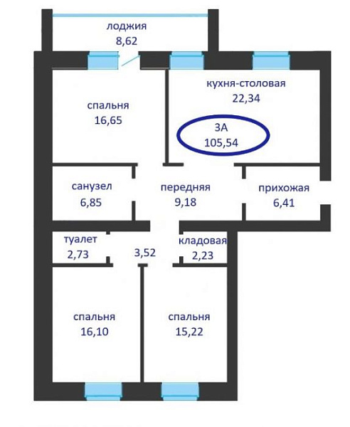 3-к квартира в новостройке, Тимофея Кармацкого, 